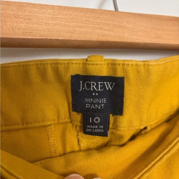 J. Crew Mustard Golden Yellow Straw Winnie Skinny Pants - Picture 3 of 6